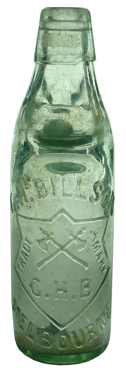 Billson Melbourne Crossed Axes Antique Codd Bottle