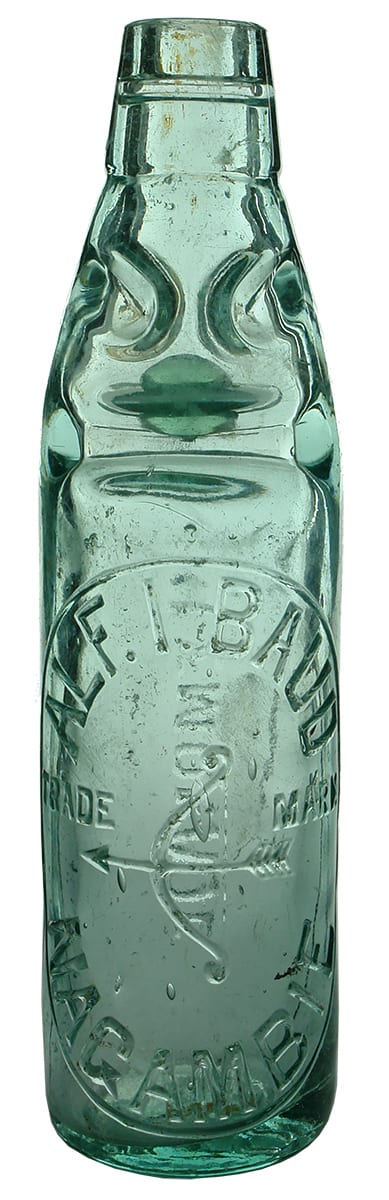Alf Baud Nagambie Lemonade Antique Codd Bottle