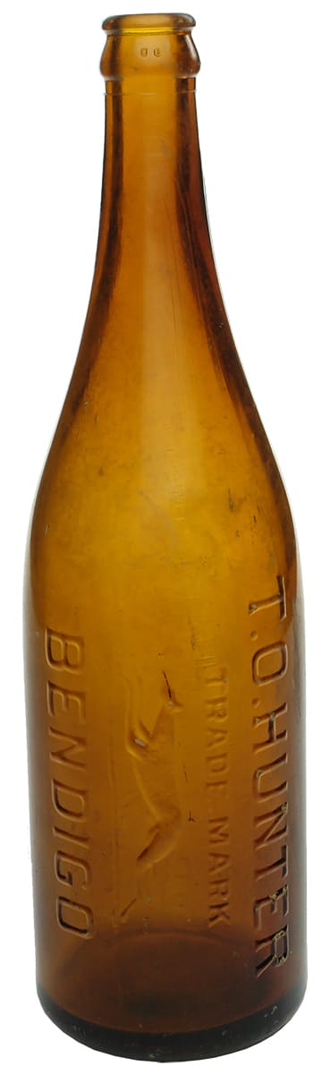 Hunter Bendigo Amber Glass Crown Seal Bottle