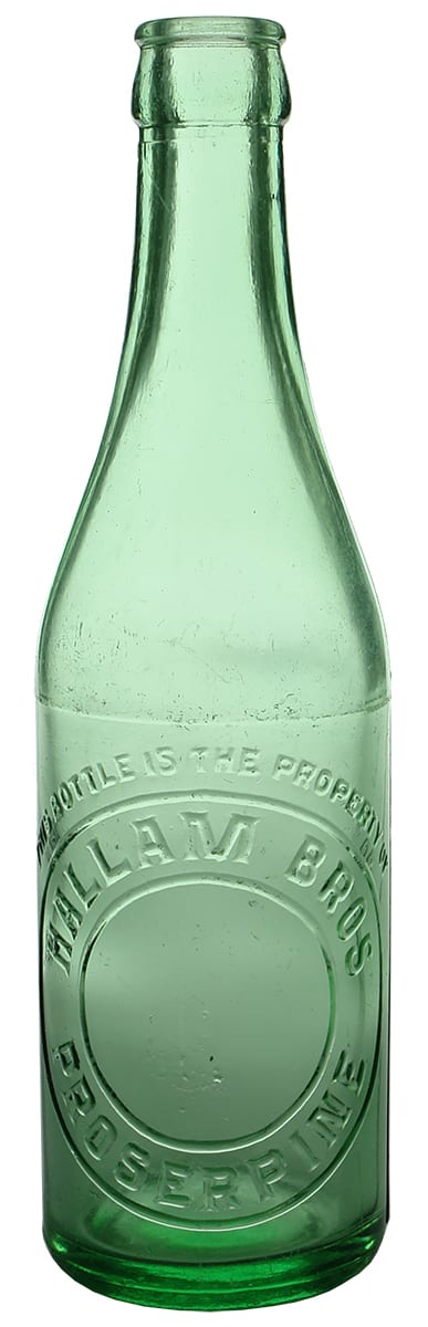 Hallam Bros Proserpine Crown Seal Soft Drink Bottle