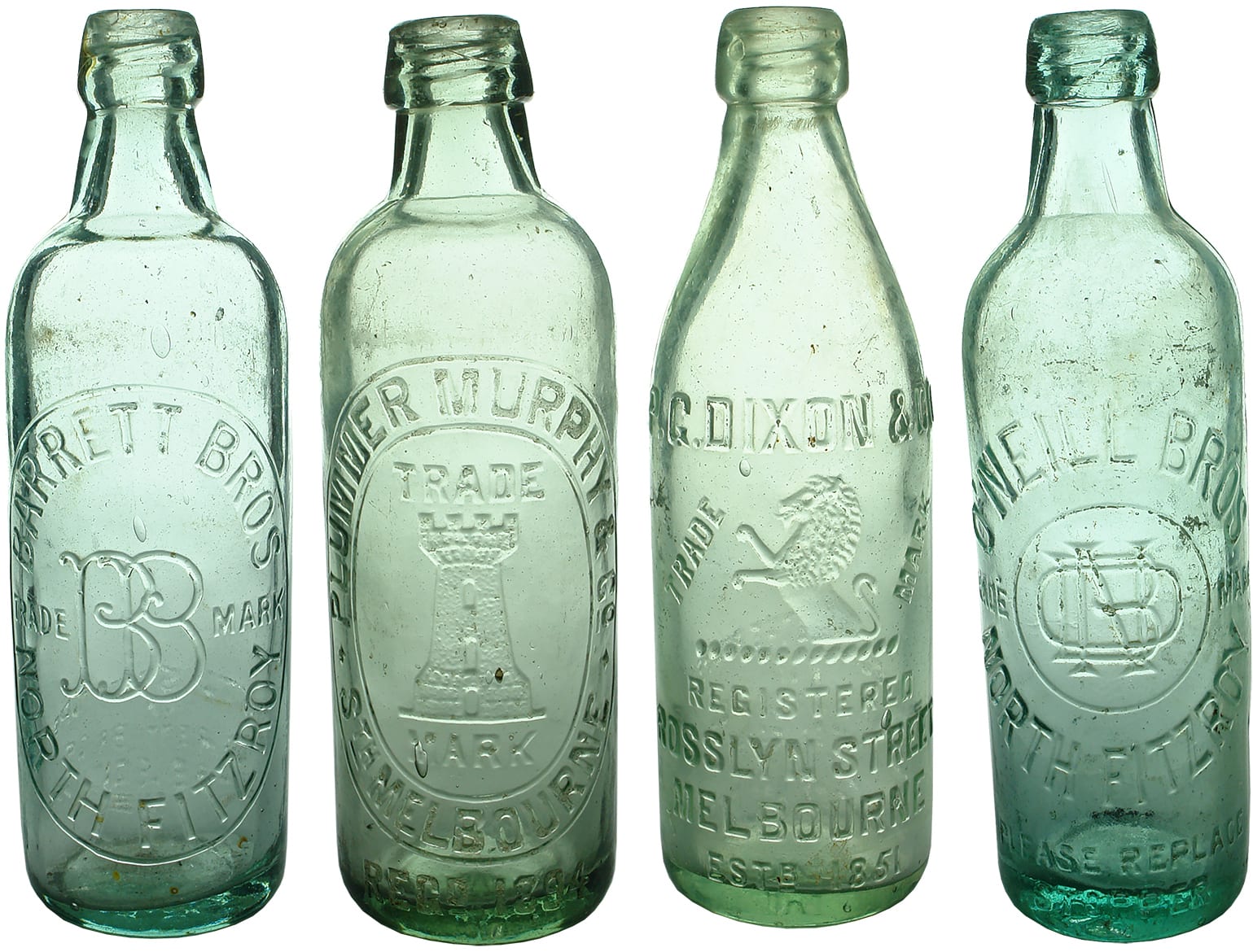 Old Antique Internal Thread Soft Drink Bottles