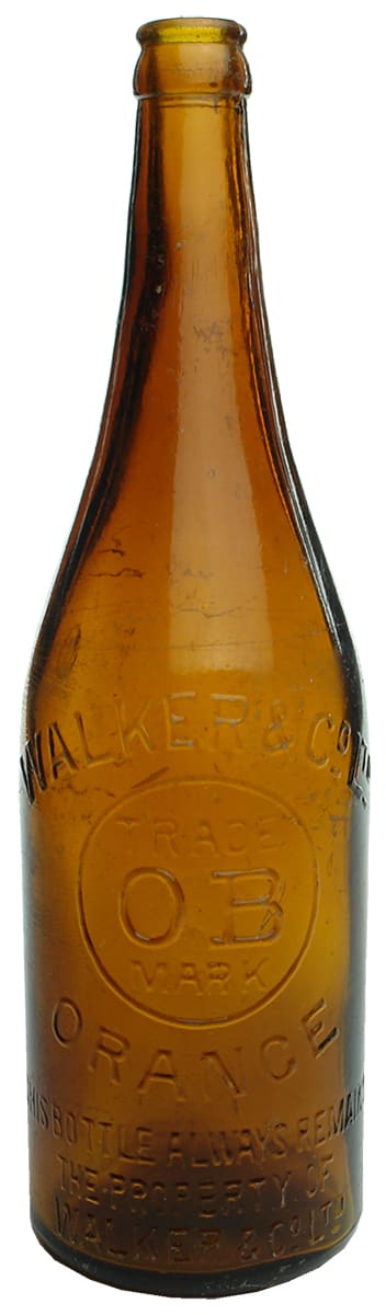 Walker Orange Amber Beer Bottle