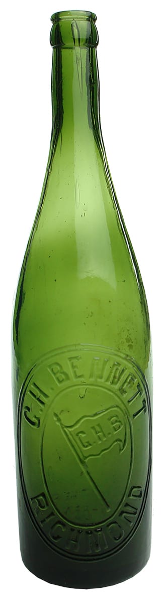 Bennett Richmond Green Crown Seal Beer Bottle
