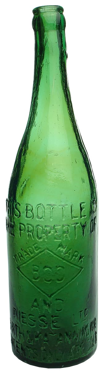 BCD Piesse Perth Katanning Green Crown Seal Bottle
