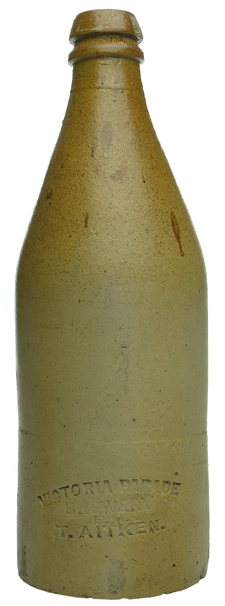 Victoria Parade Brewery Aitken Stoneware Impressed Beer Bottle