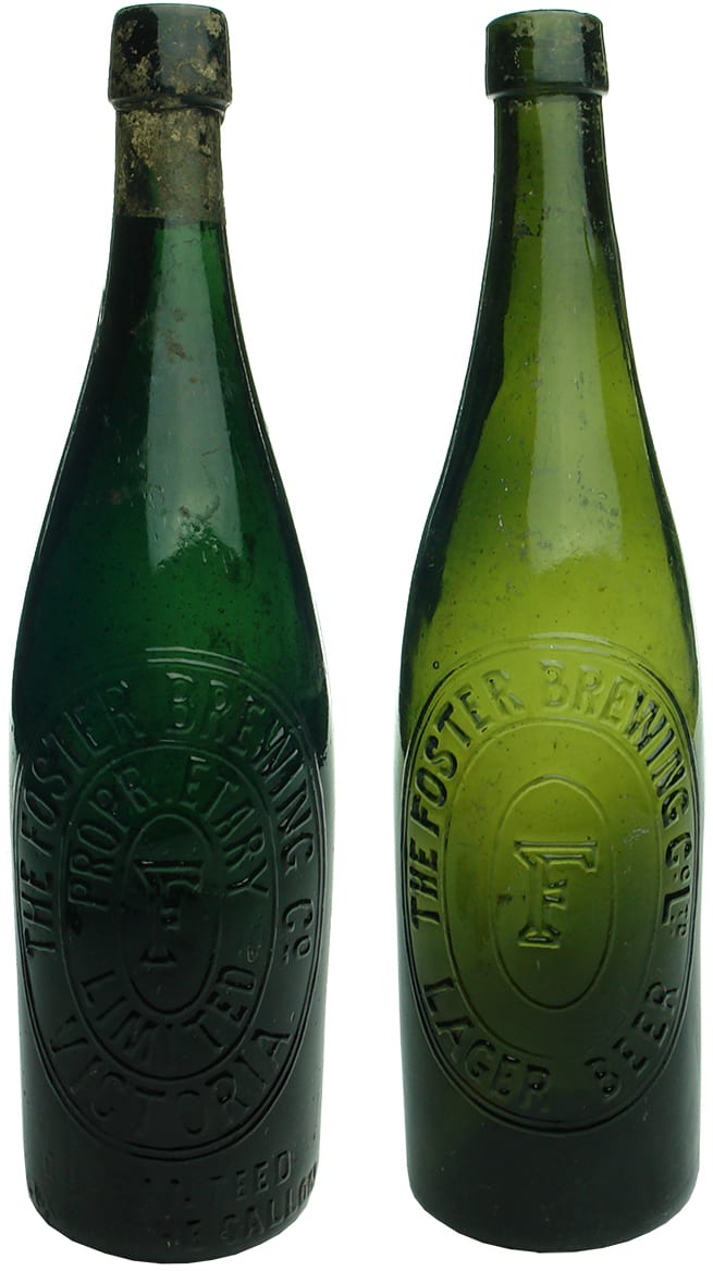 Antique Fosters Brewing Victoria Beer Bottles