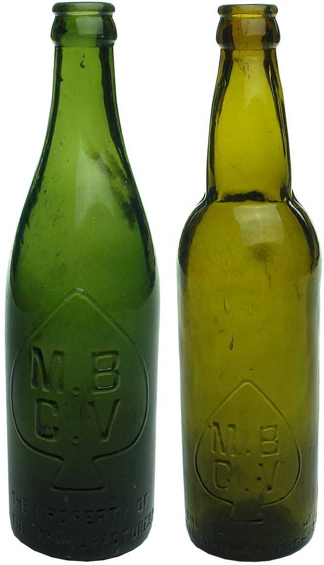 MBCV Green Crown Seal Beer Bottles