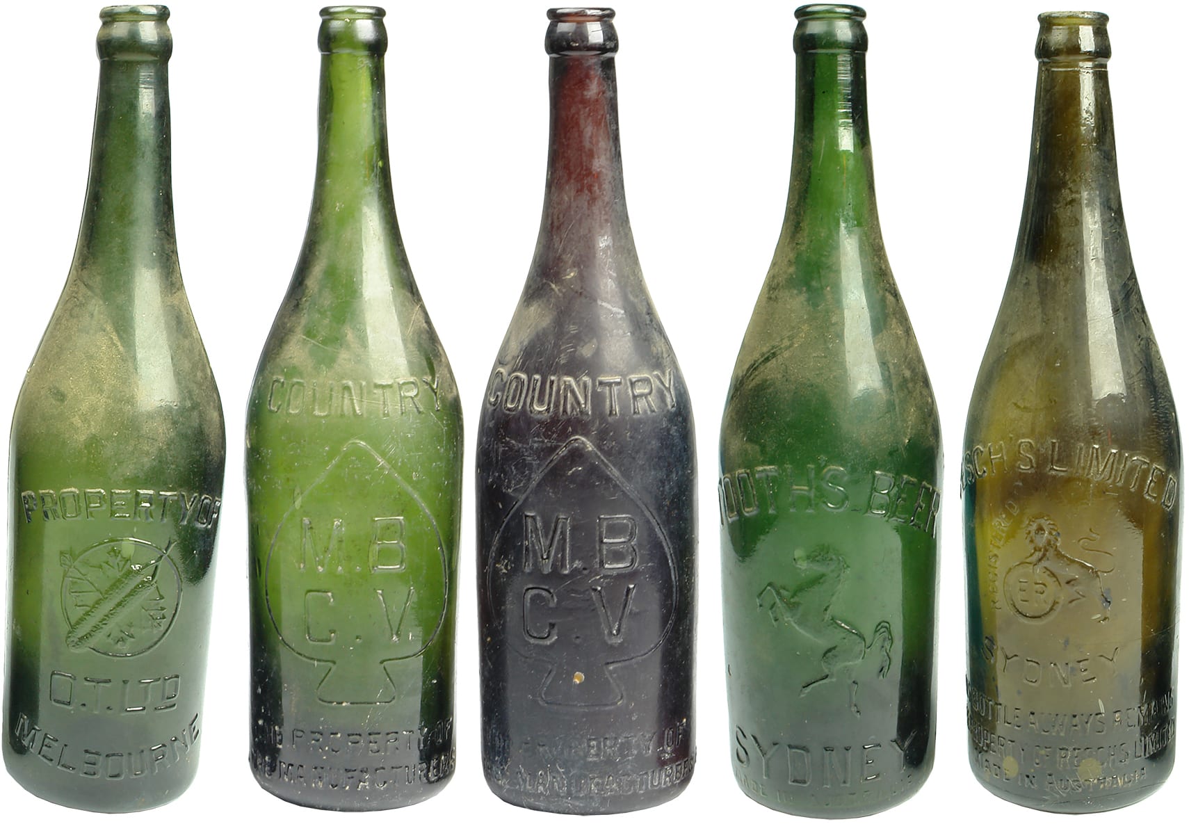 Antique Old Australian Beer Bottles