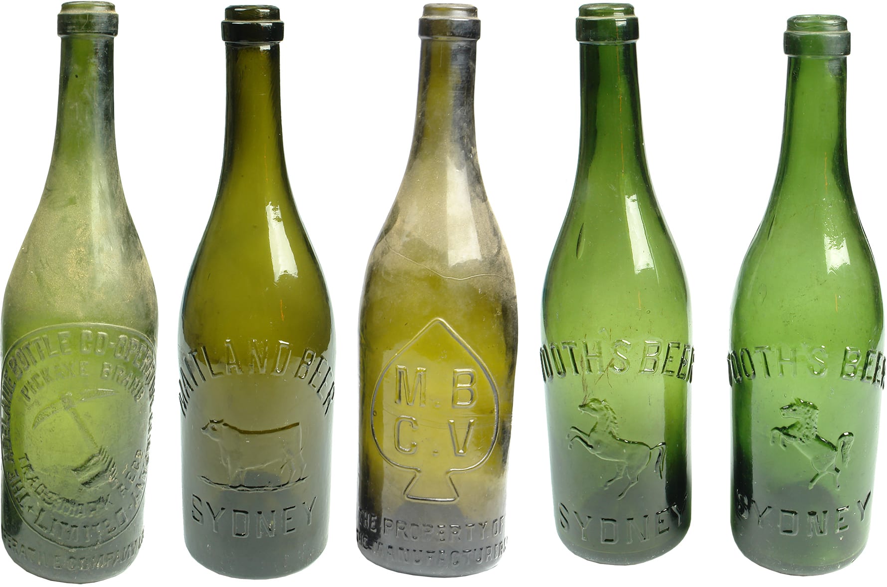 Antique Old Australian Beer Bottles