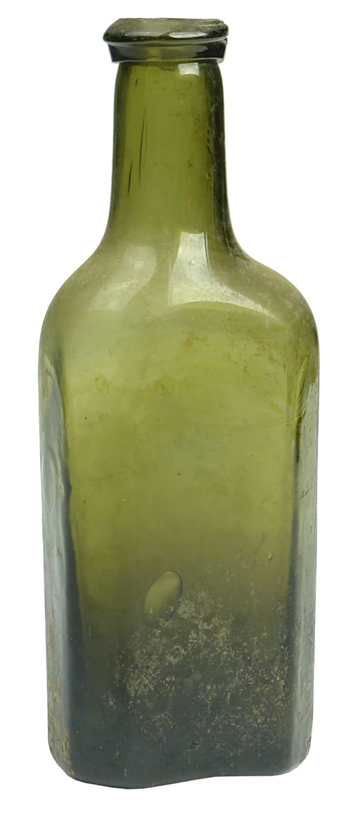 Small Olive Green Antique Utility Bottle