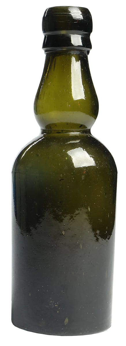 Small Bulge neck Black Glass Bottle