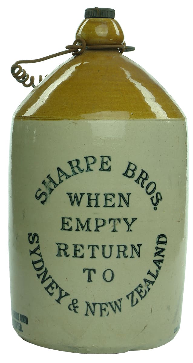 Sharpe Bros Australia New Zealand Printed Stoneware Demijohn