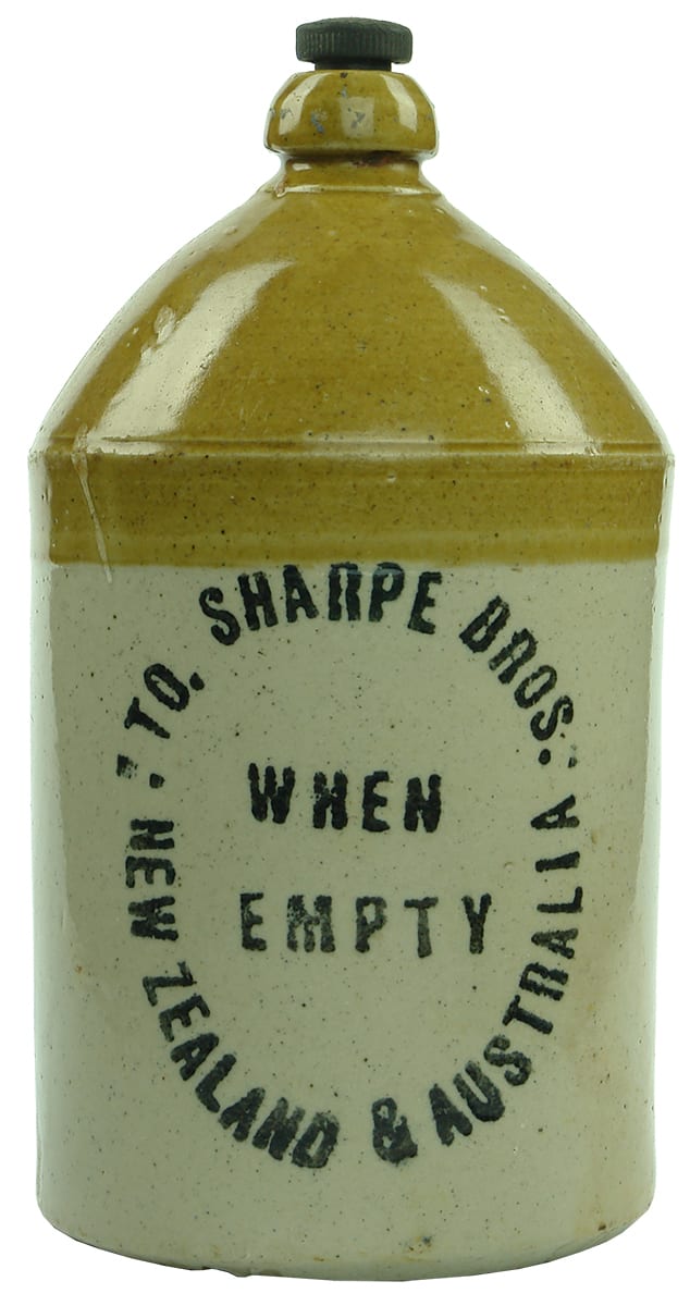 Sharpe Bros Australia New Zealand Printed Stoneware Demijohn
