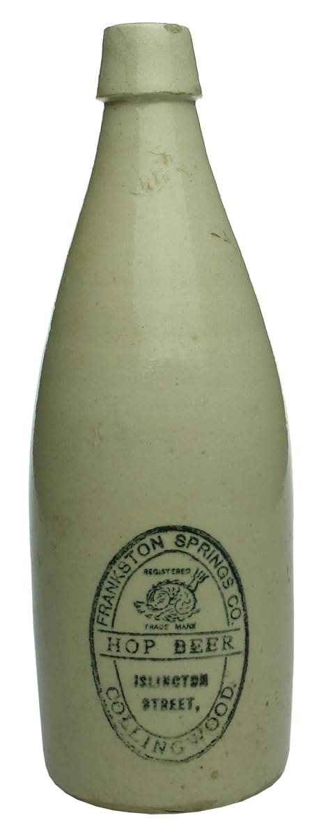 Frankston Springs Hop Beer Collingwood Stoneware Bottle