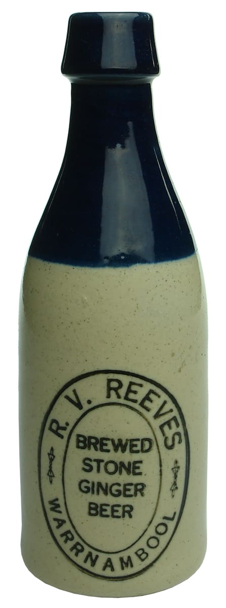 Reeves Warrnambool Blue Top Ginger Beer Bottle