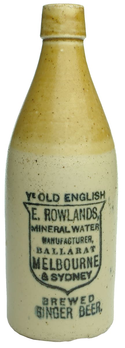 Ye Old English Rowlands Stoneware Ginger Beer Bottles