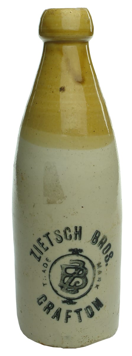 Zietsch Bros Grafton Stoneware Ginger Beer Bottle