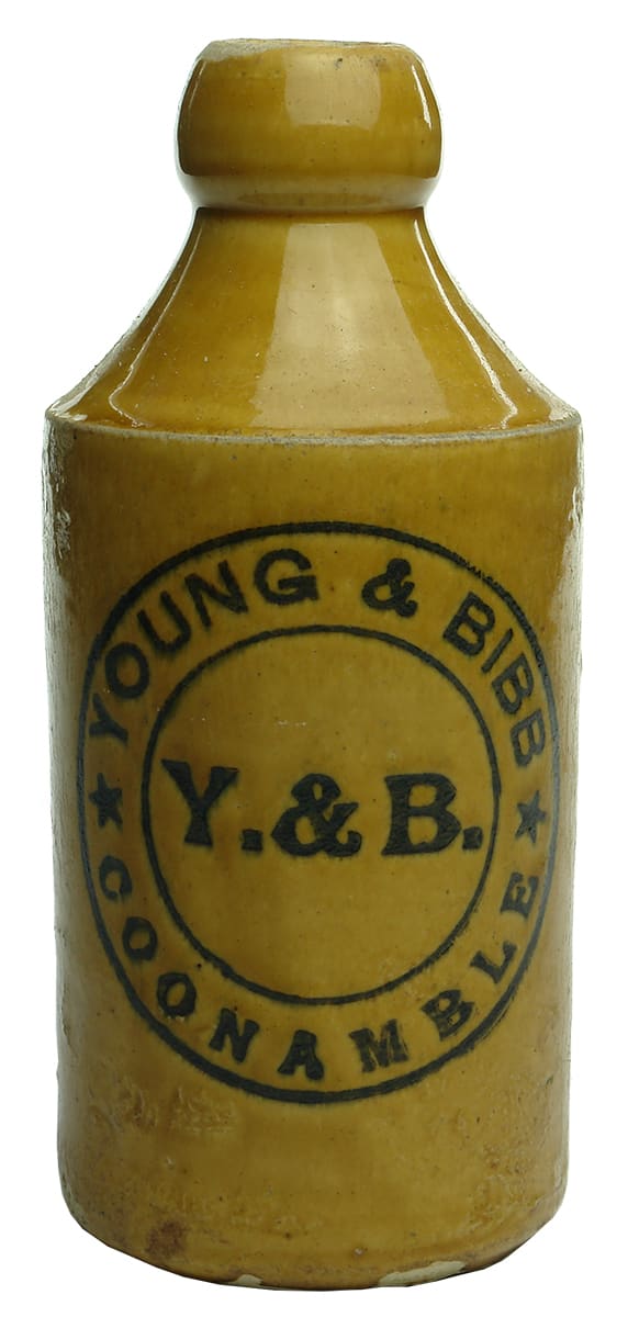 Young Bibb Coonamble Stoneware Ginger Beer Bottle