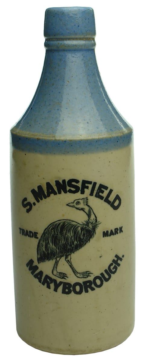 Mansfield Maryborough Emu Blue Top Ginger Beer bottle