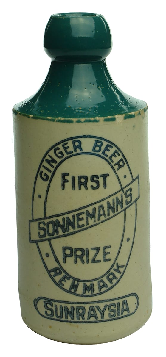 Sonnemann's Renmark First Price Ginger Beer Green Top Bottle