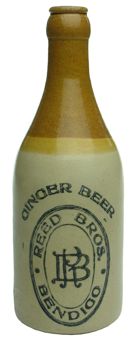 Reed Bros Bendigo Ginger Beer Stoneware Bottle