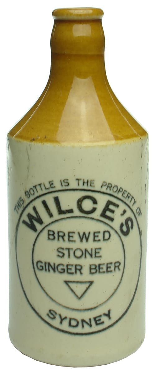 Wilce's Brewed Stone Ginger Beer Sydney Stoneware Bottle