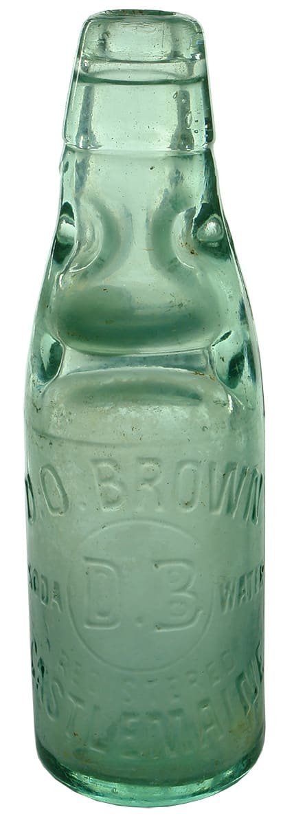 Brown Castlemaine Soda Water Codd Marble Bottle
