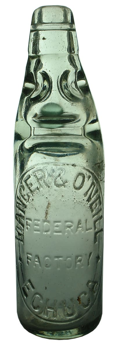 Manger O'Neill Federal Factory Echuca Codd Marble Bottle
