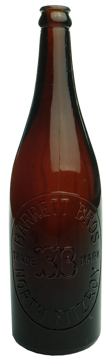 Barrett Bros North Fitzroy Amber Crown Seal Bottle