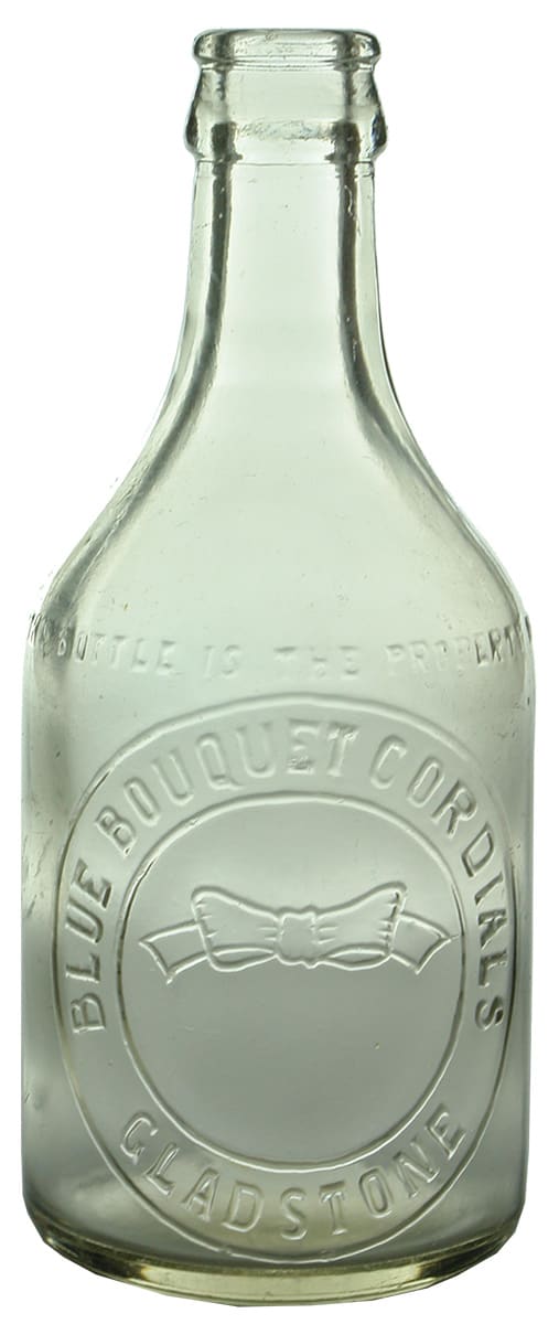 Blue Bouquet Gladstone Crown Seal Bottle