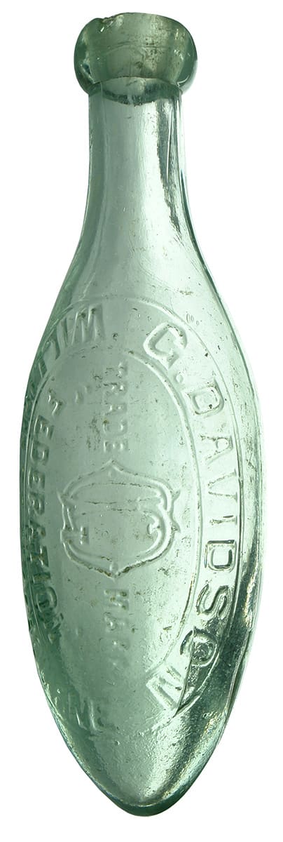 Davidson Melbourne Antique Torpedo Soft Drink Bottle