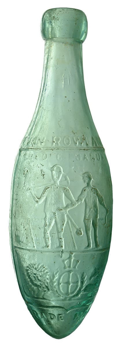 Rowlands Ballarat Melbourne Sydney Antique Torpedo Soft Drink Bottle