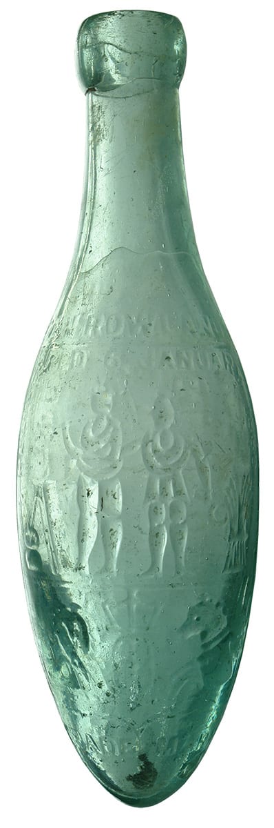 Rowlands Ballarat Melbourne Sydney Antique Torpedo Soft Drink Bottle