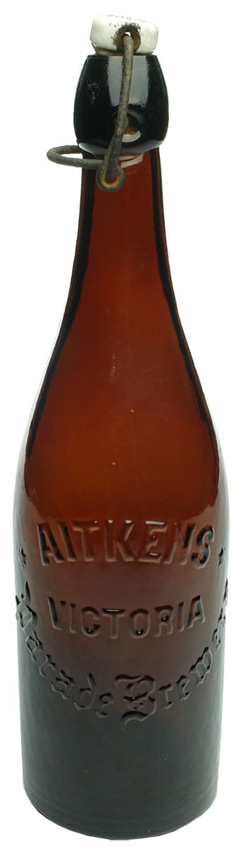 Aitkens Victoria Parade Brewery Amber Beer Bottle