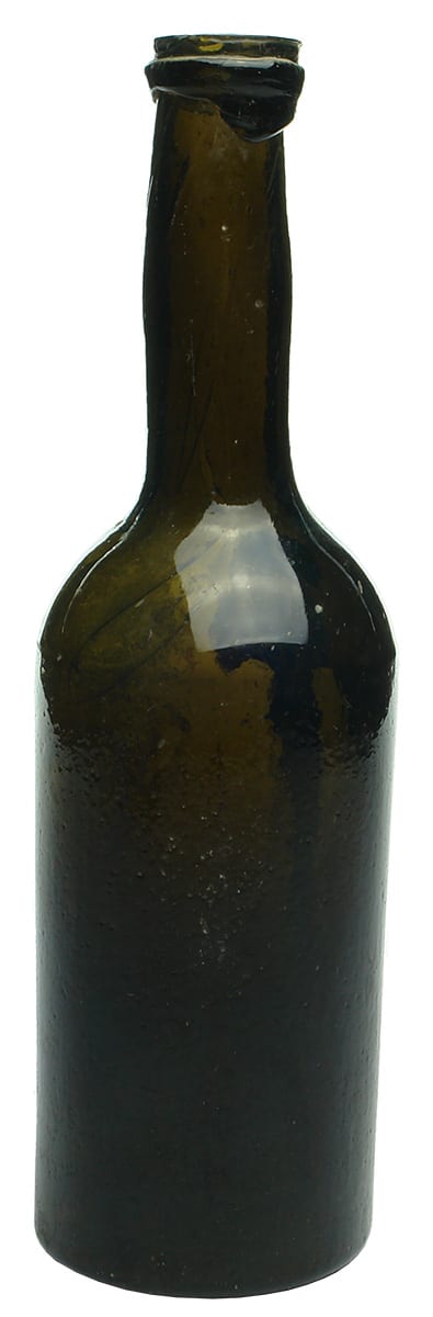 Ladies Leg Antique Black Glass Bitters Bottle