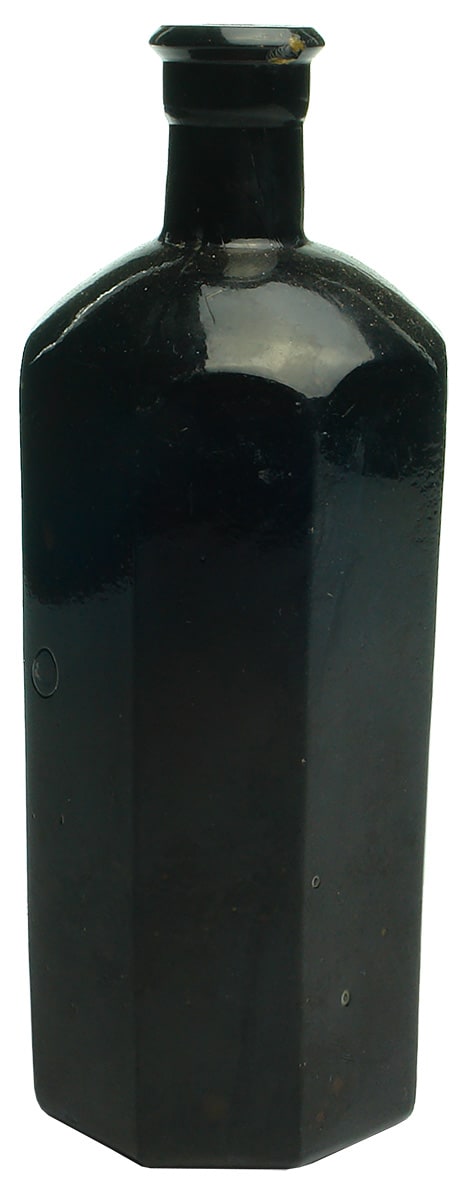 Milton Antique Black Glass Bottle