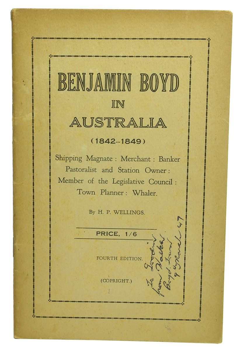 Benjamin Boyd in Australia Wellings Booklet