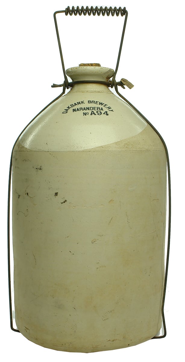 Oakbank Brewery Narrandera Stoneware Demijohn