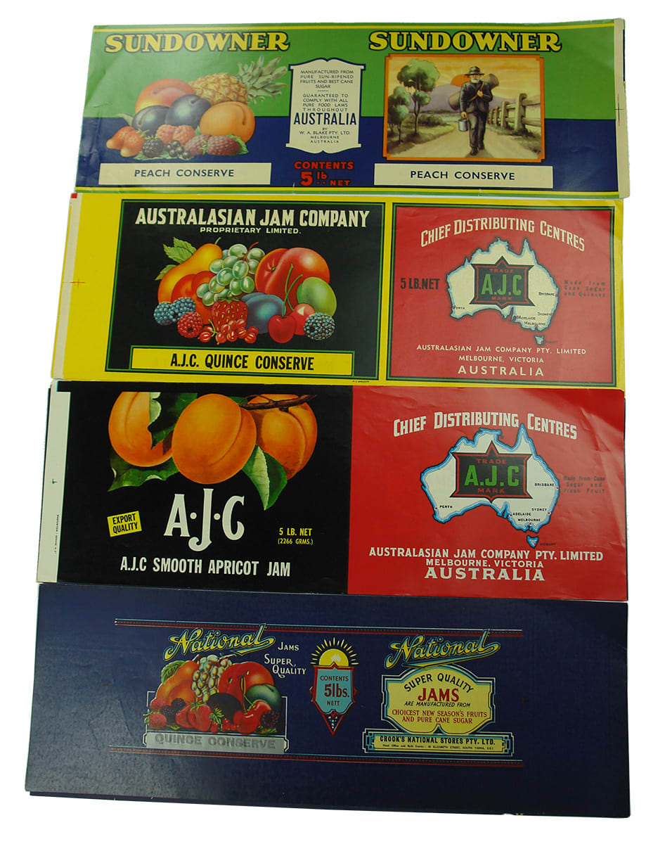 Vintage Australian Preserves Labels