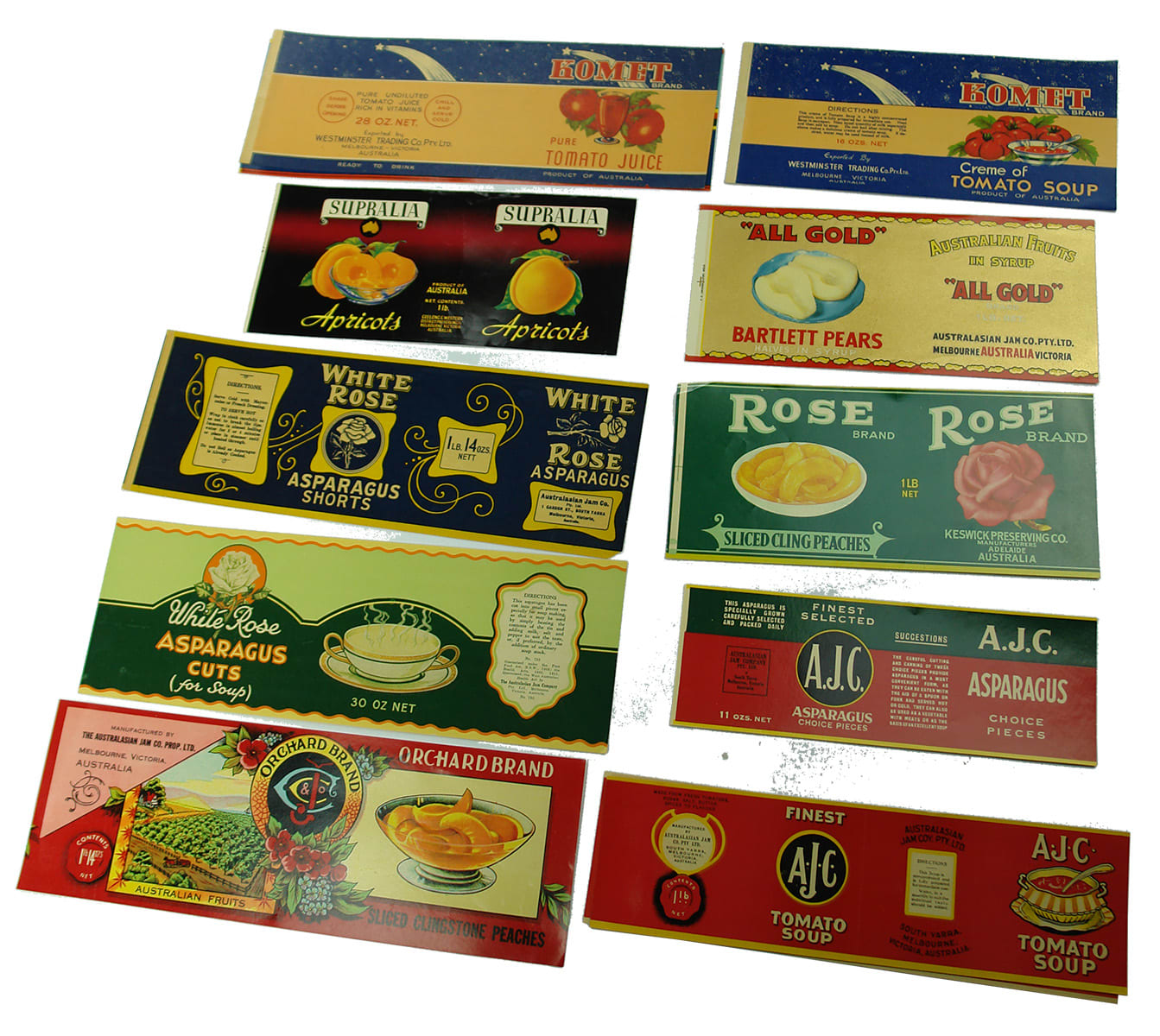 Vintage Australian Preserves Labels