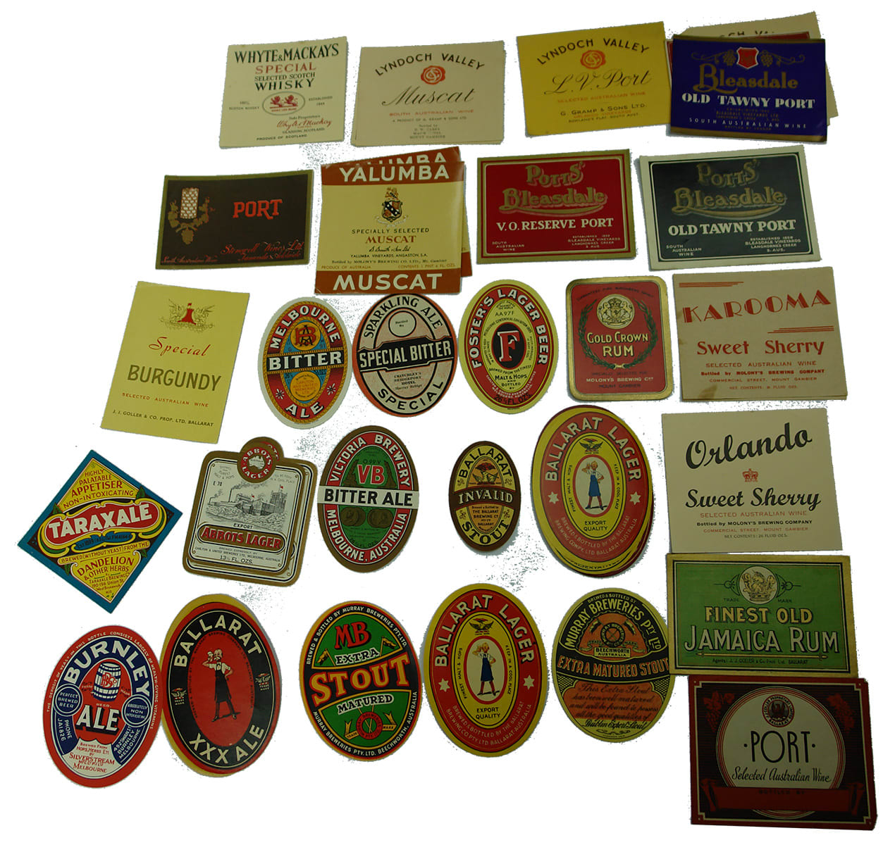 Vintage Beer Wine Spirits Labels