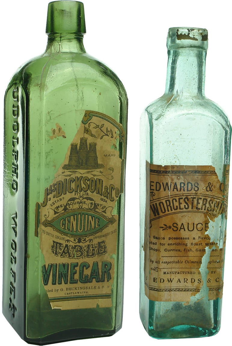 Vinegar and Sauce old labels
