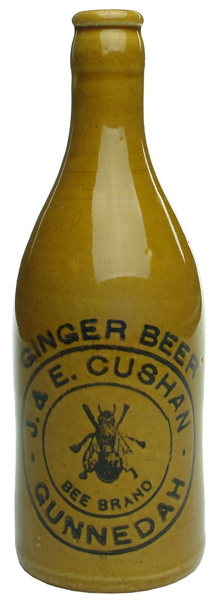 Cuchan Gunnedah Bee Brand Stone Ginger Beer Bottle