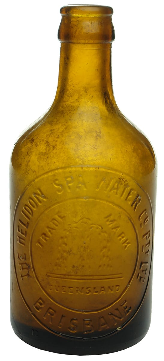 Helidon Spa Brisbane Amber Glass Stone Ginger Beer Bottle