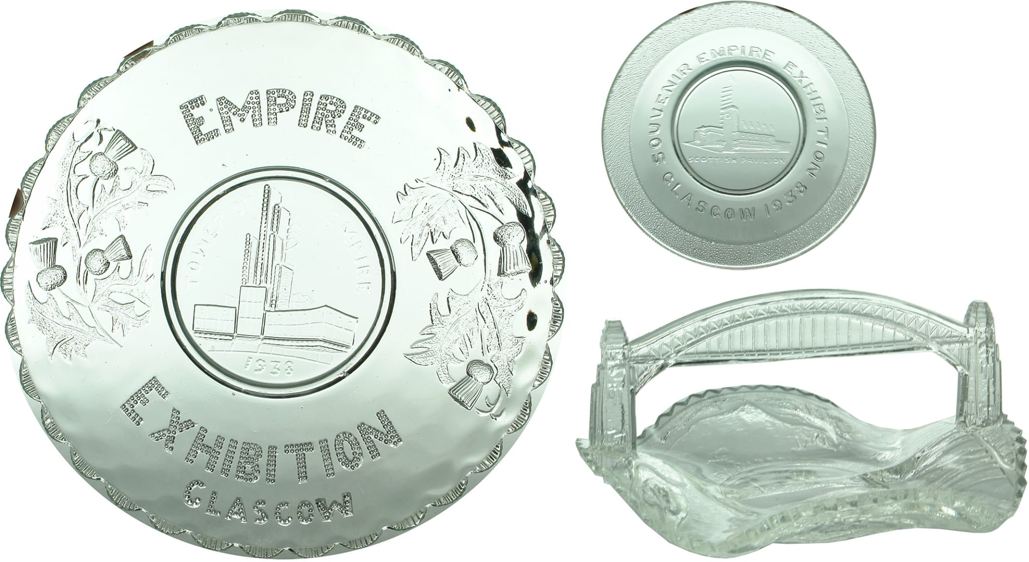 Pressed Glass Commemorative Plates