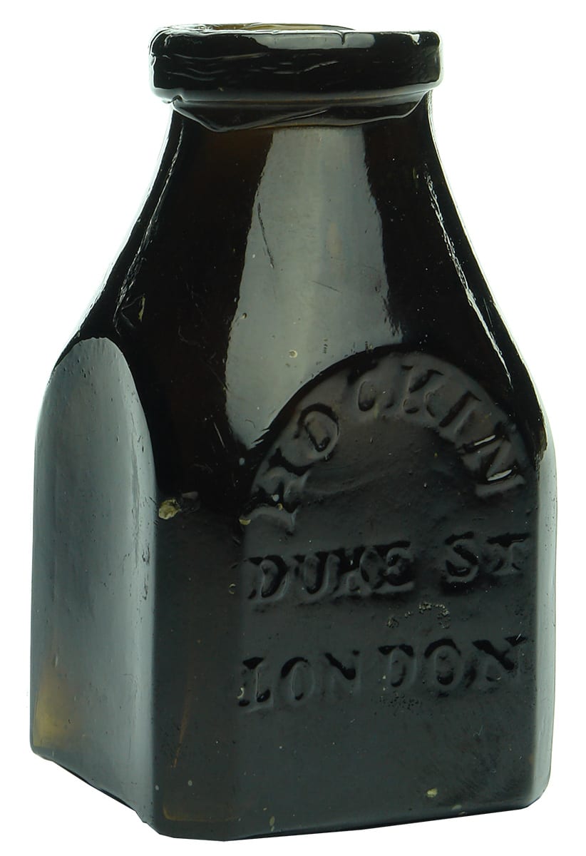 Hockin Duke Street London Black Glass Jar