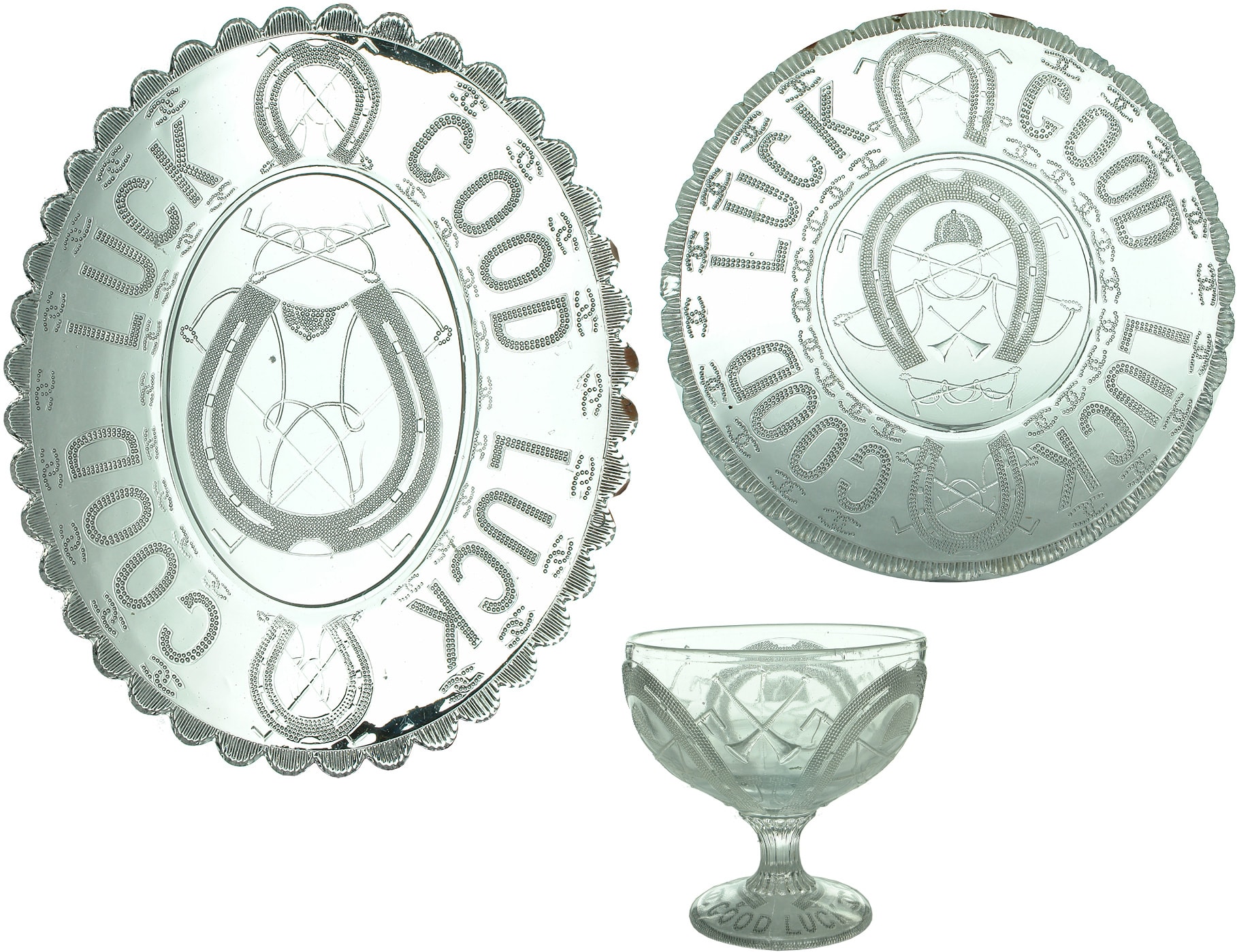 Pressed Glass Commemorative Plates