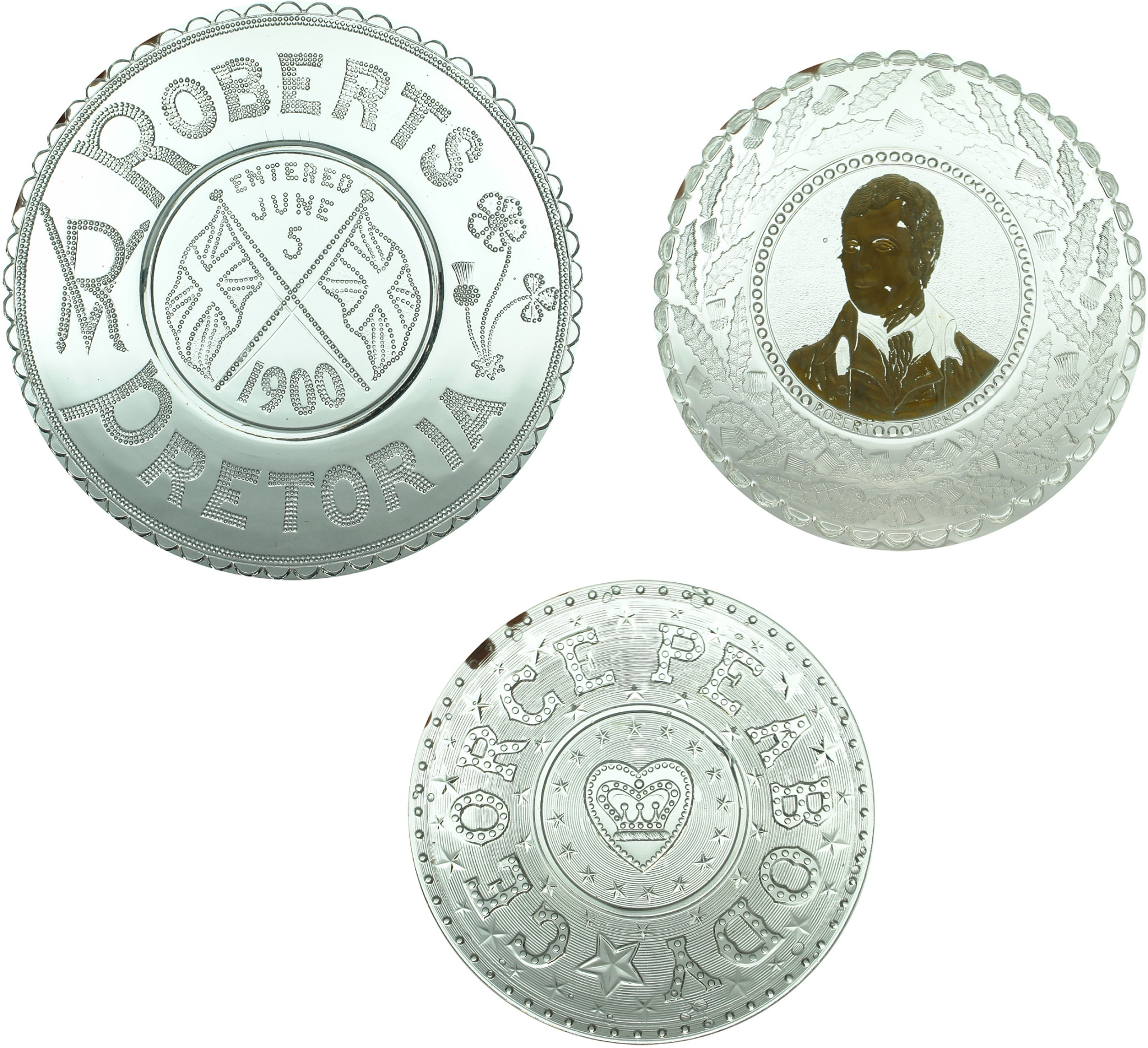 Pressed Glass Commemorative Plates