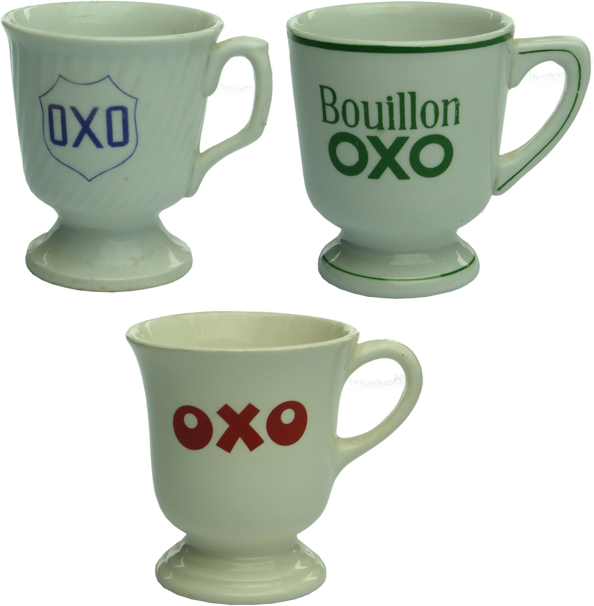 OXO Antique Advertising Mugs