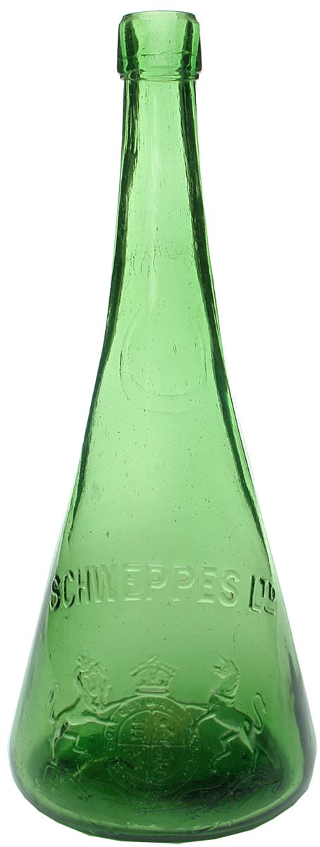 Schweppes Green Conicial Cordial Bottle